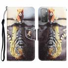 For Samsung Galaxy S20 FE Colored Drawing Leather Phone Case(Tiger) - 1