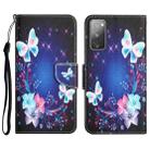 For Samsung Galaxy S20 FE Colored Drawing Leather Phone Case(Butterfly) - 1
