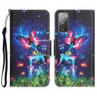 For Samsung Galaxy S20 FE Colored Drawing Leather Phone Case(Bottle Butterfly) - 1