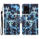 For Samsung Galaxy S20 Ultra Colored Drawing Leather Phone Case(Giraffes) - 1