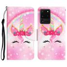 For Samsung Galaxy S20 Ultra Colored Drawing Leather Phone Case(Unicorn) - 1