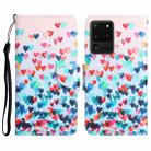 For Samsung Galaxy S20 Ultra Colored Drawing Leather Phone Case(Heart) - 1