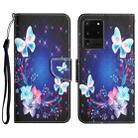 For Samsung Galaxy S20 Ultra Colored Drawing Leather Phone Case(Butterfly) - 1