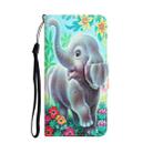 For Samsung Galaxy S21 FE 5G Colored Drawing Leather Phone Case(Elephant) - 2