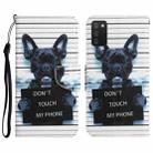 For Samsung Galaxy A02s Colored Drawing Leather Phone Case(Black Dog) - 1