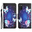 For Samsung Galaxy A03s Colored Drawing Leather Phone Case(Butterfly) - 1