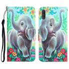 For Samsung Galaxy A11 Colored Drawing Leather Phone Case(Elephant) - 1