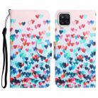For Samsung Galaxy A12 Colored Drawing Leather Phone Case(Heart) - 1