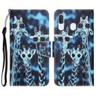 For Samsung Galaxy A20 / A30 Colored Drawing Leather Phone Case(Giraffes) - 1