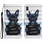 For Samsung Galaxy A20 / A30 Colored Drawing Leather Phone Case(Black Dog) - 1