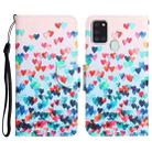 For Samsung Galaxy A21s Colored Drawing Leather Phone Case(Heart) - 1