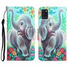 For Samsung Galaxy A21s Colored Drawing Leather Phone Case(Elephant) - 1