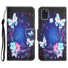 For Samsung Galaxy A21s Colored Drawing Leather Phone Case(Butterfly) - 1