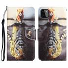 For Samsung Galaxy A22 5G Colored Drawing Leather Phone Case(Tiger) - 1
