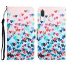 For Samsung Galaxy A40 Colored Drawing Leather Phone Case(Heart) - 1
