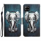 For Samsung Galaxy A42 Colored Drawing Leather Phone Case(Earphone Elephant) - 1