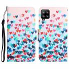 For Samsung Galaxy A42 Colored Drawing Leather Phone Case(Heart) - 1