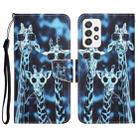 For Samsung Galaxy A52 5G / 4G Colored Drawing Leather Phone Case(Giraffes) - 1