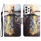For Samsung Galaxy A52 5G / 4G Colored Drawing Leather Phone Case(Tiger) - 1