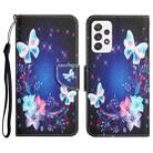 For Samsung Galaxy A52 5G / 4G Colored Drawing Leather Phone Case(Butterfly) - 1