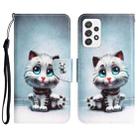 For Samsung Galaxy A73 5G Colored Drawing Leather Phone Case(Blue Eyes) - 1