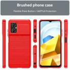 For Xiaomi Poco M5 4G Brushed Texture Carbon Fiber TPU Case(Red) - 2