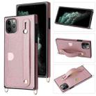 For iPhone 13 Crossbody Lanyard Shockproof Protective Phone Case(Rose Gold) - 1