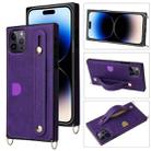 For iPhone 14 Pro Max Crossbody Lanyard Shockproof Protective Phone Case (Purple) - 1