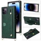 For iPhone 14 Pro Max Crossbody Lanyard Shockproof Protective Phone Case (Green) - 1