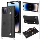 For iPhone 14 Pro Max Crossbody Lanyard Shockproof Protective Phone Case (Black) - 1