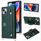 For iPhone 14 Plus Crossbody Lanyard Shockproof Protective Phone Case (Green) - 1