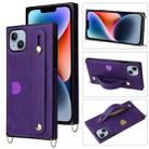 For iPhone 14 Crossbody Lanyard Shockproof Protective Phone Case (Purple) - 1