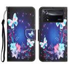 For Xiaomi Poco X4 Pro 5G Colored Drawing Leather Phone Case(Butterfly) - 1