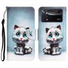 For Xiaomi Poco X4 Pro 5G Colored Drawing Leather Phone Case(Blue Eyes) - 1