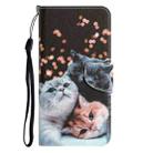 For Xiaomi Poco X3 NFC Colored Drawing Leather Phone Case(3 Cats) - 2