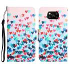 For Xiaomi Poco X3 NFC Colored Drawing Leather Phone Case(Heart) - 1