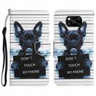 For Xiaomi Poco X3 NFC Colored Drawing Leather Phone Case(Black Dog) - 1