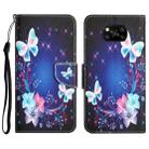 For Xiaomi Poco X3 NFC Colored Drawing Leather Phone Case(Butterfly) - 1