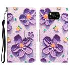 For Xiaomi Poco X3 NFC Colored Drawing Leather Phone Case(Purple Flower) - 1