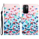 For Xiaomi Poco M4 Pro 5G Colored Drawing Leather Phone Case(Heart) - 1