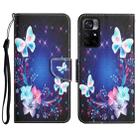 For Xiaomi Poco M4 Pro 5G Colored Drawing Leather Phone Case(Butterfly) - 1