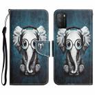 For Xiaomi Poco M3 Colored Drawing Leather Phone Case(Earphone Elephant) - 1