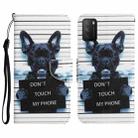 For Xiaomi Poco M3 Colored Drawing Leather Phone Case(Black Dog) - 1