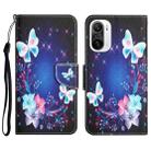 For Xiaomi Poco F3 Colored Drawing Leather Phone Case(Butterfly) - 1