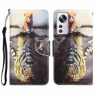For Xiaomi 12 Lite Colored Drawing Leather Phone Case(Tiger) - 1