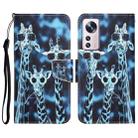 For Xiaomi 12 Lite Colored Drawing Leather Phone Case(Giraffes) - 1