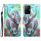 For Xiaomi 11T Colored Drawing Leather Phone Case(Elephant) - 1