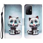 For Xiaomi 11T Colored Drawing Leather Phone Case(Blue Eyes) - 1