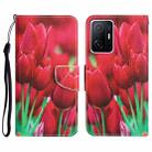 For Xiaomi 11T Colored Drawing Leather Phone Case(Tulips) - 1