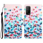 For Xiaomi Mi 10T 5G Colored Drawing Leather Phone Case(Heart) - 1